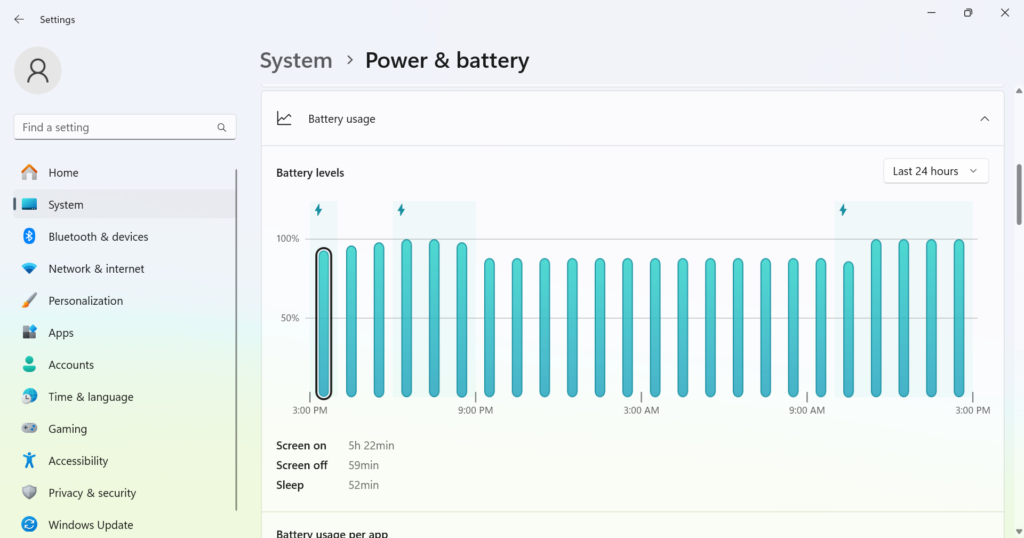 battery usage and health