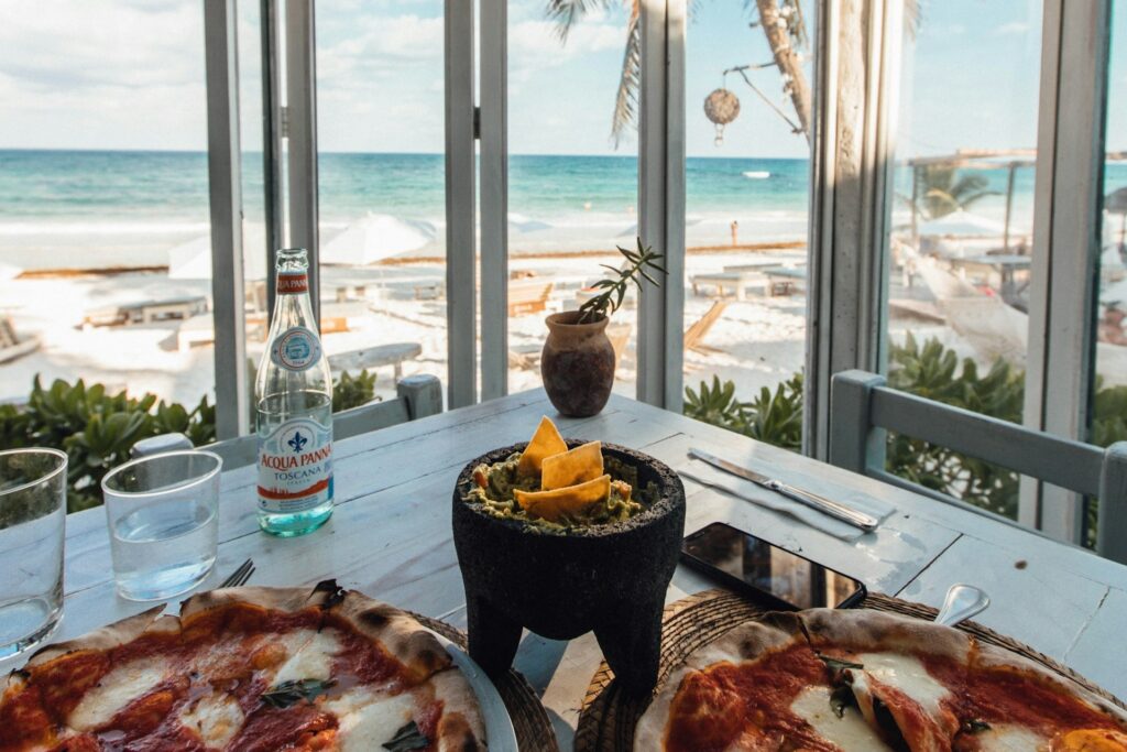 beachfront candlelight dinner