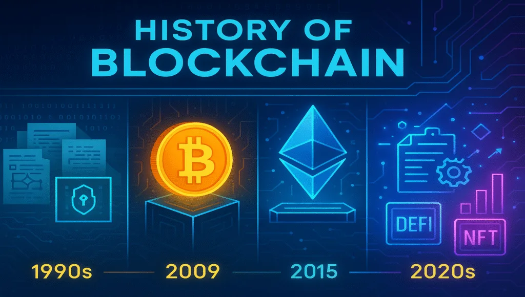 history of blockchain
